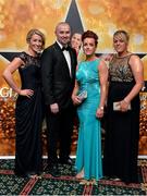 8 November 2014; In attendance at the TG4 Ladies Football All-Star Awards are, from left, Down footballers Eliza Downey, Mark Copeland, Aileen Pyers, and Kyla Trainor. TG4 Ladies Football All-Star Awards 2014, Citywest Hotel, Saggart, Co. Dublin. Picture credit: Brendan Moran / SPORTSFILE