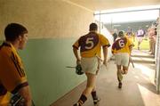 9 June 2007; The Wexford team lead out by captain Damien Fitzhenry, 1, for the start of the game. Guinness Leinster Senior Hurling Championship Semi-Final, Dublin v Wexford, Nowlan Park, Kilkenny. Picture credit: Matt Browne / SPORTSFILE