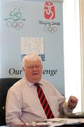 12 June 2007; Chef de Mission for the Irish team at the 2008 Beijing Olympics Dermot Henihan speaking at the first of a number of Olympic Council of Ireland Media Briefings ahead of the 2008 Beijing Olympic Games. Olympic House, Howth, Dublin. Picture credit Brendan Moran / SPORTSFILE