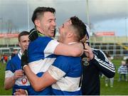 9 November 2014; St Vincent's Eamon Fennell, left, and Shane Carthy celebrate after the game. AIB Leinster GAA Football Senior Club Championship, Quarter-Final, Portlaoise v St Vincent's, O'Moore Park, Portlaoise, Co. Laois. Picture credit: Piaras Ó Mídheach / SPORTSFILE