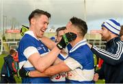 9 November 2014; St Vincent's Eamon Fennell and Shane Carthy celebrate after the game. AIB Leinster GAA Football Senior Club Championship, Quarter-Final, Portlaoise v St Vincent's, O'Moore Park, Portlaoise, Co. Laois. Picture credit: Piaras Ó Mídheach / SPORTSFILE