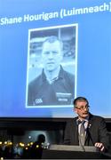 8 November 2014; Patrick Doherty, National Match Officials Manager, speaking during the ceremony. 2014 National Referees' Awards Banquet, Croke Park, Dublin. Picture credit: Barry Cregg / SPORTSFILE