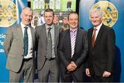 8 November 2014; In attendance at the awards banquet are, from left, Pat McEnaney, Chairman of National Referee Committee, referee Joe McQuillan, Cavan, referee Eddie Kinsella, Laois, and Frank Burke, Vice-President of the GAA. 2014 National Referees' Awards Banquet, Croke Park, Dublin. Picture credit: Barry Cregg / SPORTSFILE