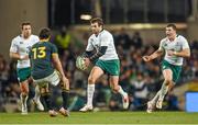 8 November 2014; Jared Payne with support from his Ireland team-mates Tommy Bowe, left, and Robbie Henshaw, right. Guinness Series, Ireland v South Africa, Aviva Stadium, Lansdowne Road, Dublin. Picture credit: Stephen McCarthy / SPORTSFILE