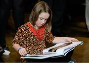10 November 2014; Seren Evans, age 7, from East Wall, Dublin, at the launch of A Season of Sundays 2014. The Croke Park Hotel, Jones's Road, Dublin. Picture credit: Barry Cregg / SPORTSFILE