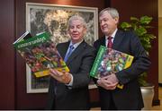 10 November 2014; Ray McManus, Sportsfile, and Ard Stiúrthóir of the GAA Páraic Duffy at the launch of A Season of Sundays 2014. The Croke Park Hotel, Jones's Road, Dublin. Picture credit: Barry Cregg / SPORTSFILE