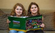 10 November 2014; Ellie O'Sullivan, age 7, left, and her sister Katie Mae, age 9, from Kilmainham, Dublin, at the launch of A Season of Sundays 2014. The Croke Park Hotel, Jones's Road, Dublin. Picture credit: Barry Cregg / SPORTSFILE