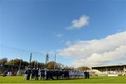 9 November 2014; The Thurles Sarsfields squad stands for the National Anthem. AIB Munster GAA Hurling Senior Club Championship, Semi-Final, Cratloe v Thurles Sarsfields, Cusack Park, Ennis, Co. Clare. Picture credit: Ramsey Cardy / SPORTSFILE