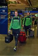 12 November 2014; Cork's Colm O'Neill and Aidan Walsh at Dublin Airport prior to departure for Australia ahead of the International Rules Series. Dublin Airport, Dublin. Picture credit: Ray McManus / SPORTSFILE