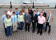 13 June 2007; The Irish Sailing Association announced the Irish team to compete in the ISAF World Championships with hopes of securing starting berths at the 2008 Olympic Games. Ireland's top Olympic class sailors will travel to Cascais, Portugal, to compete between June 3 to July 13. At the announcement are, front row from left, Ciara Peelo, from Dublin, Tuathal MacColgain, from Kildare, Debbie Hanna, from Antrim, John Treacy, CEO, Irish Sports Council, Max Treacy, from Wicklow, Maurice O'Connell, from Cork, and back row from left, James O'Callaghan, ISA High Performance Director, Aaron O'Grady, from Clare Island, Dualtach MacColgain, from Kildare, Claudine Murphy, from Dublin, Annalise Murphy, from Dublin, Phil Lawton, Tim Goodbody, from Wicklow, and Harry Hermon, CEO of the ISA. Royal Irish Yacht Club, Dun Laoghaire, Co. Dublin. Picture credit: Brian Lawless / SPORTSFILE