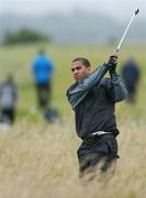15 June 2007; Former Republic of Ireland soccer player Phil Babb takes his second shot from the rough on the 1st hole during the Annual Gary Kelly Golf Classic. Baltray Golf Club, Co. Louth. Photo by Sportsfile
