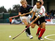 15 June 2007; Michael Watt, Ireland, in action against Mohamed Kasbr, Egypt. Men's Setanta Sports Trophy, Ireland v Egypt, The National Hockey Stadium, University College Dublin, Belfield, Dublin. Picture credit: Brian Lawless / SPORTSFILE