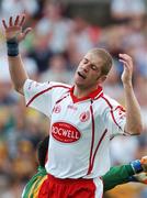 17 June 2007; Kevin Hughes, Tyrone, shows his dissapointment after a missed chance on goal. Bank of Ireland Ulster Senior Football Championship Semi-Final, Tyrone v Donegal, St Tighearnach's Park, Clones, Co Monaghan. Photo by Sportsfile