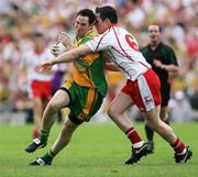 17 June 2007; Brendan Devenney, Donegal, in action against Conor Gormley, Tyrone. Bank of Ireland Ulster Senior Football Championship Semi-Final, Tyrone v Donegal, St Tighearnach's Park, Clones, Co Monaghan. Picture credit: Oliver McVeigh / SPORTSFILE