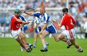 17 June 2007; John Mullane, Waterford, in action against Jerry O'Connor, left, and Shane O'Neill, Cork. Guinness Munster Senior Hurling Championship Semi-Final, Cork v Waterford, Semple Stadium, Thurles, Co. Tipperary. Picture credit: Brendan Moran / SPORTSFILE