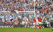 17 June 2007; Waterford players Eoin Kelly, 12, and John Mullane, right, celebrates after their side's second goal in front of Waterford fans as Cork's defence of Anthony Nash,1, Shane O'Neill, Cian O'Connor and Brian Murphy, 2, look dejected. Guinness Munster Senior Hurling Championship Semi-Final, Cork v Waterford, Semple Stadium, Thurles, Co. Tipperary. Picture credit: Brendan Moran / SPORTSFILE