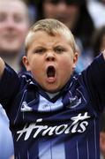 17 June 2007; A young Dublin supporter celebrates victory on Hill 16. Bank of Ireland Leinster Senior Football Championship Quarter-Final Replay, Dublin v Meath, Croke Park, Dublin. Picture credit: Ray McManus / SPORTSFILE