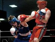 18 June 2007; Conor Ahern in action against Stewart Langley, right. 5th European Union Boxing Championships, Flyweight 51kg Preliminary Round, Conor Ahern, Ireland.v.Stewart Langley, England, National Stadium, Dublin. Picture credit: Pat Murphy / SPORTSFILE