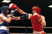 20 June 2007; Nordine Oubaali, France, right, in action against Paddy Barnes, Ireland. 5th European Union Boxing Championships, Light Flyweight 48kg First Round, Paddy Barnes, Ireland.v.Nordine Ouballi, France, National Stadium, Dublin. Picture credit: Matt Browne / SPORTSFILE