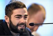 12 November 2014; Jono Carroll during a press conference ahead of his bout against Declan Geraghty on Saturday. Smock Alley Theatre, Dublin. Picture credit: Ramsey Cardy / SPORTSFILE