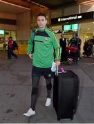 13 November 2014; Ireland's Finian Hanley, Galway, arrives in Australia ahead of the International Rules Series. Melbourne Airport, Melbourne, Australia. Picture credit: Ray McManus / SPORTSFILE