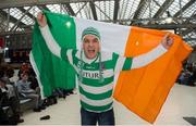 13 November 2014; Republic of Ireland supporter Conor Beatty, from Salthill, Galway, in Glasgow Central Station ahead of his side's UEFA EURO 2016 Championship Qualifer Group D game against Scotland on Friday. Glasgow, Scotland. Picture credit: Stephen McCarthy / SPORTSFILE