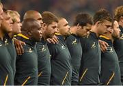 8 November 2014; Bryan Habana and his South Africa team-mates ahead of the game. Guinness Series, Ireland v South Africa, Aviva Stadium, Lansdowne Road, Dublin. Picture credit: Stephen McCarthy / SPORTSFILE