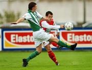 22 June 2007; John Frost, St Patrick's Athletic, in action against James O'Shea, Bray Wanderers. eircom League Premier Division, Bray Wanderers v St Parick's Athletic, Caslisle Grounds, Bray, Co. Wicklow. Picture credit; Matt Browne / SPORTSFILE