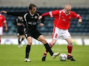 23 June 2007; George McMullan, Cliftonville, in action against Alexey Kostenko, Dinaburg FC. UEFA Intertoto Cup, 1st round, 1st leg, Cliftonville v Dinaburg FC, Windsor Park, Belfast, Co. Antrim. Picture credit: Oliver McVeigh / SPORTSFILE