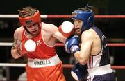 23 June 2007; Ireland's Carl Frampton, left, lands a punch against Khedafi Djelkhir, France. 5th European Union Championships Finals, Featherweight 57 kg Final, Carl Frampton, Ireland.v.Khedafi Djelkhir, France, National Stadium, Dublin. Picture credit: Brendan Moran / SPORTSFILE