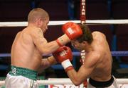 23 June 2007; Ciaran Healy, left, in action against Lukasz Wawrzyczek. Hunky Dorys Fight Night, Brian Peters Promotions Undercard, Ciaran Healy.v.Lukasz Wawrzyczek, Point Depot, Dublin. Picture credit: Ray Lohan / SPORTSFILE