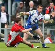 24 June 2007; Gerard O'Kane, Derry, in action against Thomas Freeman, Monaghan. Bank of Ireland Ulster Senior Football Championship Semi-Final, Derry v Monaghan, Casement Park, Belfast. Picture credit: Oliver McVeigh / SPORTSFILE