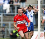 24 June 2007; Derry's Paddy Bradley celebrates his side's goal. Bank of Ireland Ulster Senior Football Championship Semi-Final, Derry v Monaghan, Casement Park, Belfast. Picture credit: Oliver McVeigh / SPORTSFILE