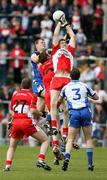 24 June 2007; Enda Muldoon, Derry, in action against Eoin Lennon, Monaghan. Bank of Ireland Ulster Senior Football Championship Semi-Final, Derry v Monaghan, Casement Park, Belfast. Picture credit: Oliver McVeigh / SPORTSFILE