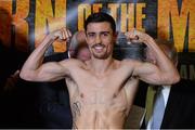 14 November 2014; Anthony Crolla weighs in for his lightweight bout against Gyorgy Mizei Jnr. Citywest Hotel, Saggart, Co. Dublin. Picture credit: Ramsey Cardy / SPORTSFILE