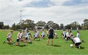 15 November 2014; Ireland players go through a warm up routine under Nicholas Walsh before International Rules squad training ahead of their International Rules Series warm up game against VFL All Stars on Sunday 16th. Ireland International Rules Squad Training, Sandringham VFL Ground, Melbourne, Victoria, Australia. Picture credit: Ray McManus / SPORTSFILE
