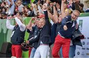 2 September 2014; The French team celebrates during the Cross-Country Team Classification. 2014 Alltech FEI World Equestrian Games, Caen, France. Picture credit: Ray McManus / SPORTSFILE