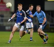 15 November 2014; Peter Harte, Ulster Allstars XV, in action against Davey Byrne, Dublin 2013 team. #GameForAnto, Ulster Allstars XV v Dublin 2013 team, Kingspan Stadium, Ravenhill Park, Belfast, Co. Antrim. Picture credit: Oliver McVeigh / SPORTSFILE