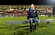 15 November 2014; Anto Finnegan waiting for both teams to come out for the team pictures. #GameForAnto, Ulster Allstars XV v Dublin 2013 team, Kingspan Stadium, Ravenhill Park, Belfast, Co. Antrim. Picture credit: Oliver McVeigh / SPORTSFILE