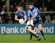 15 November 2014; Michaell McCann, Ulster Allstars XV, in action against Craig Dunleavy, Dublin 2013 team. #GameForAnto, Ulster Allstars XV v Dublin 2013 team, Kingspan Stadium, Ravenhill Park, Belfast, Co. Antrim. Picture credit: Oliver McVeigh / SPORTSFILE