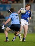 15 November 2014; Peter Harte, Ulster Allstars XV, in action against Jack McCaffrey, Dublin 2013 team. #GameForAnto, Ulster Allstars XV v Dublin 2013 team, Kingspan Stadium, Ravenhill Park, Belfast, Co. Antrim. Picture credit: Oliver McVeigh / SPORTSFILE