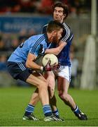 15 November 2014; Craig Dunleavy, Dublin 2013, in action against Aaron Findon, Ulster Allstars XV team. #GameForAnto, Ulster Allstars XV v Dublin 2013 team, Kingspan Stadium, Ravenhill Park, Belfast, Co. Antrim. Picture credit: Oliver McVeigh / SPORTSFILE