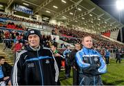 15 November 2014; Dublin 2013 team manager Jim Gavin, right, with Dr David Hickey during the game. #GameForAnto, Ulster Allstars XV v Dublin 2013 team, Kingspan Stadium, Ravenhill Park, Belfast, Co. Antrim. Picture credit: Oliver McVeigh / SPORTSFILE