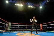 15 November 2014; Jono Carroll warms up in the ring before the arena doors opened, ahead of his lightweight bout with Declan Geraghty. Return of The Mack, 3Arena, Dublin. Picture credit: Ramsey Cardy / SPORTSFILE