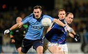 15 November 2014; Nicky Devereux, Dublin 2013 team, in action against Ciaran McKeever, Ulster Allstars XV. #GameForAnto, Ulster Allstars XV v Dublin 2013 team, Kingspan Stadium, Ravenhill Park, Belfast, Co. Antrim. Picture credit: Oliver McVeigh / SPORTSFILE