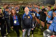 15 November 2014; Anto Finnegan, leaves the field to a guard of honour after the game with his wife Allison and daughter Ava. #GameForAnto, Ulster Allstars XV v Dublin 2013 team, Kingspan Stadium, Ravenhill Park, Belfast, Co. Antrim. Picture credit: Oliver McVeigh / SPORTSFILE