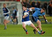 15 November 2014; Ryan McHugh, Ulster Allstars XV, in action against Davey Byrne, Dublin 2013 team. #GameForAnto, Ulster Allstars XV v Dublin 2013 team, Kingspan Stadium, Ravenhill Park, Belfast, Co. Antrim. Picture credit: Oliver McVeigh / SPORTSFILE