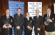 30 May 2007: Damien O'Neill, 2nd from left, Allianz Group Head of Marketing, and Paul Collins, 2nd from right, Allianz Sales Manager, are pictured alongside the winners of the Allianz - Irish Independent Executive Golf Trophy 2nd Round Qualifier, from left to right, Tony Murphy, Mens Captain of Beech Park Golf Club, Marion Nolan, Lady Captain of Beech Park Golf Club, and Phillip Knowles, President of Beech Park Golf Club. Allianz - Independent Golf Classic, Slieve Russell Golf Club, Ballyconnell, Co. Cavan. Picture credit: SPORTSFILE       *** Local Caption ***