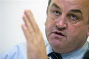 25 June 2007; President of the GAA Nickey Brennan speaking at a press briefing in relation to disciplinary matters and procedures within the GAA. Croke Park, Dublin. Picture credit: Brendan Moran / SPORTSFILE