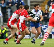 24 June 2007; Damian Freeman, Monaghan, in action against Patsy Bradley and Cathal McKeever, Derry. Bank of Ireland Ulster Senior Football Championship Semi-Final, Derry v Monaghan, Casement Park, Belfast. Picture credit: Oliver McVeigh / SPORTSFILE
